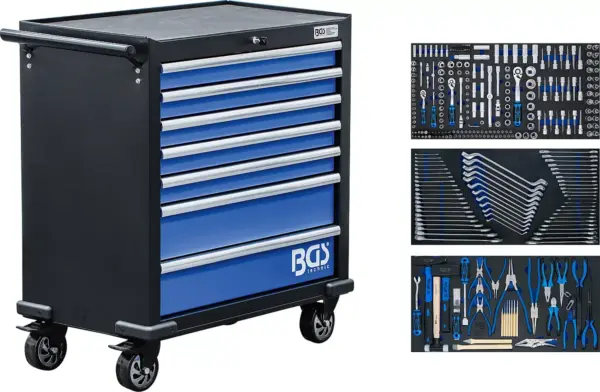 Werkstattwagen XL 7 Schubladen mit 301 Werkzeugen